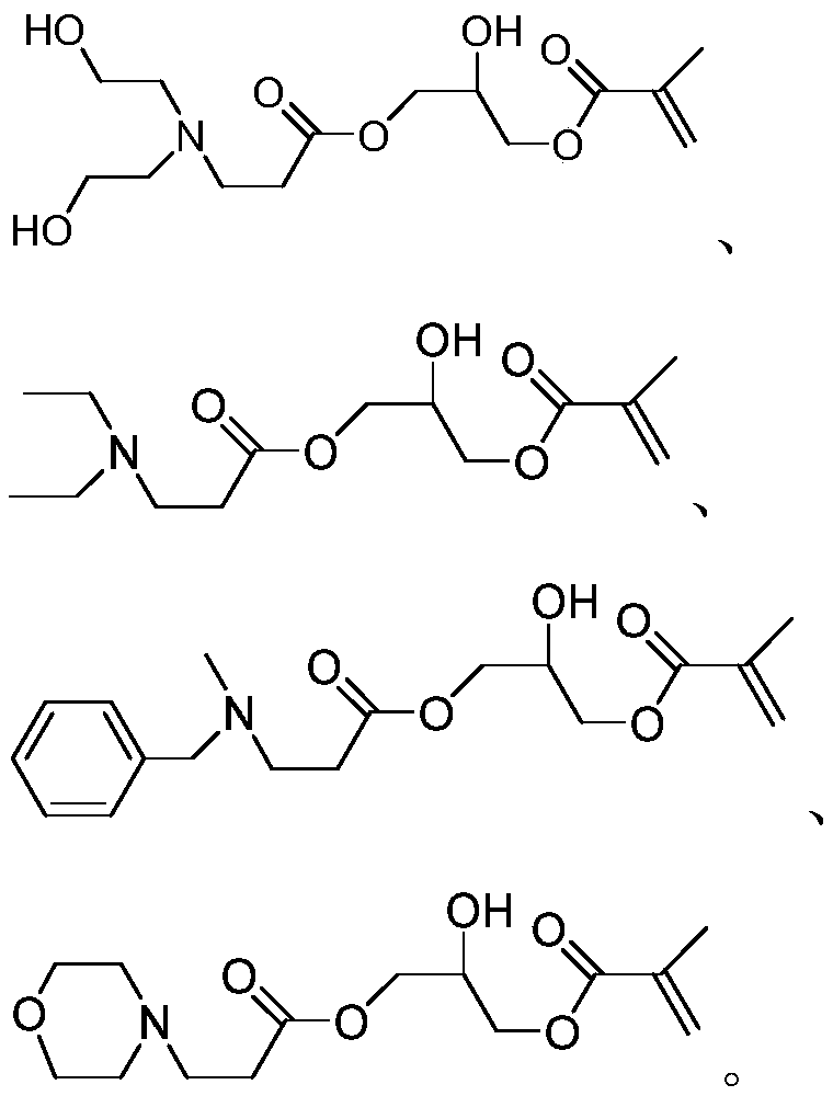 Photocurable monomer containing active amine structure and preparation method thereof