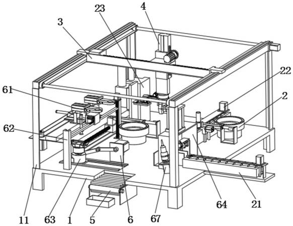 Feeding and assembling device of optical door mirror automatic production line