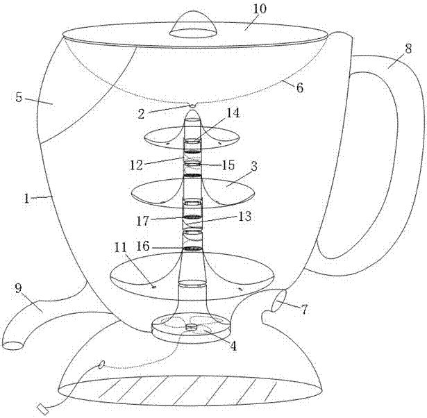 Waterfall type water cooling device