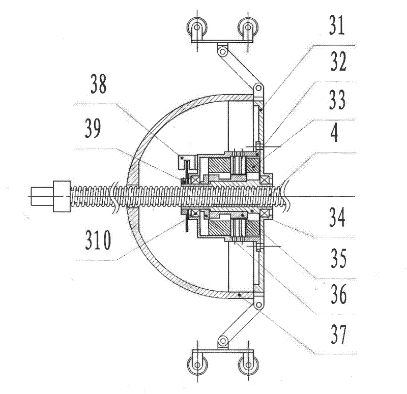 Flexible peristaltic pipeline robot with guide head and one-way traveling wheel structure