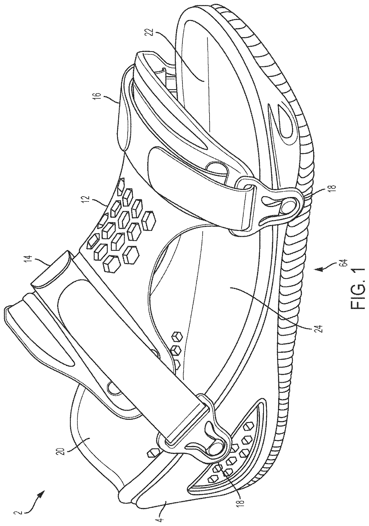 Medical shoe having multi-density overmolding