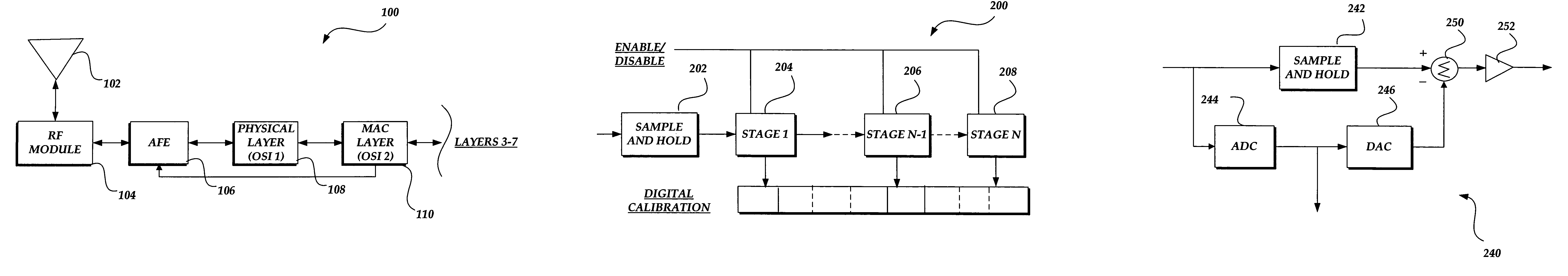 Pipelined analog to digital converter that is configurable based on wireless communication protocol