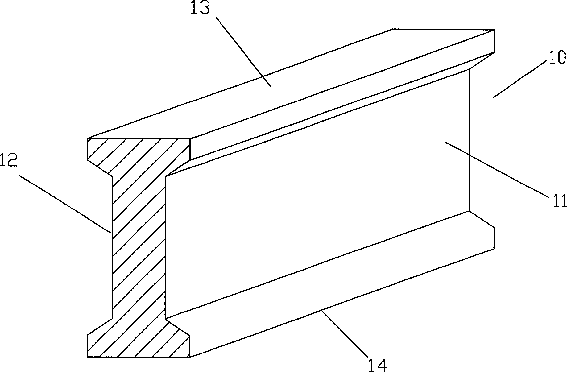 Non-inflammable light joist capable of replacing wood and method for manufacturing same