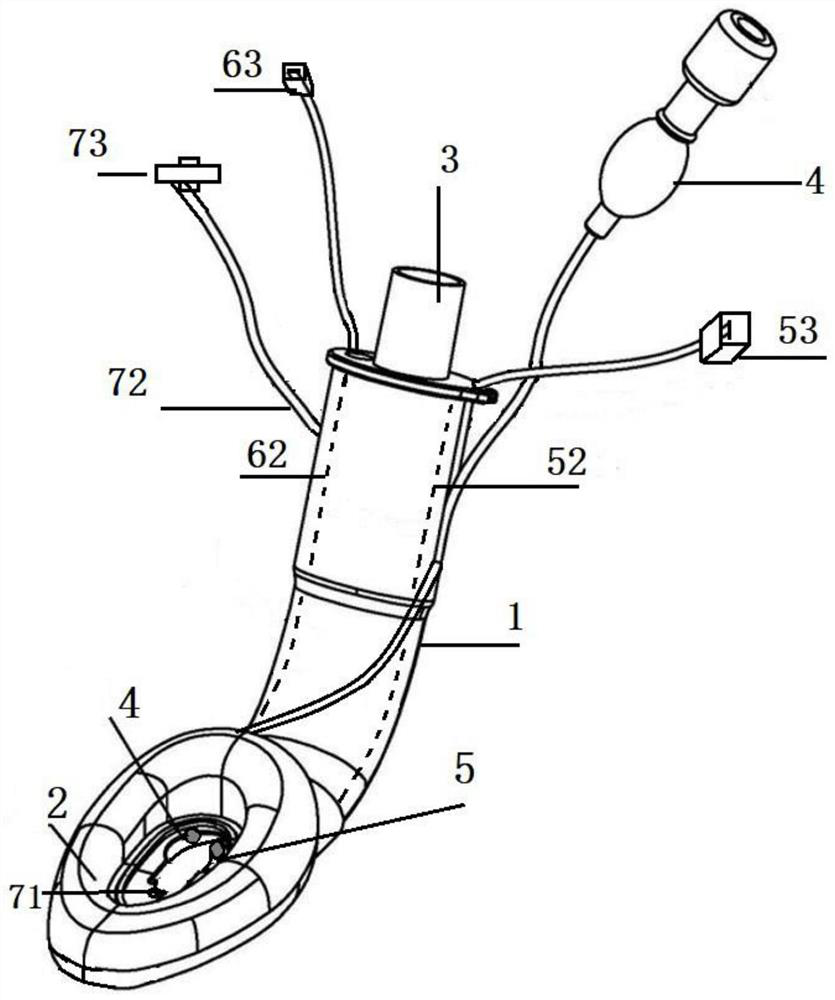 Laryngeal mask with porous adsorption function and audio-visual monitoring function