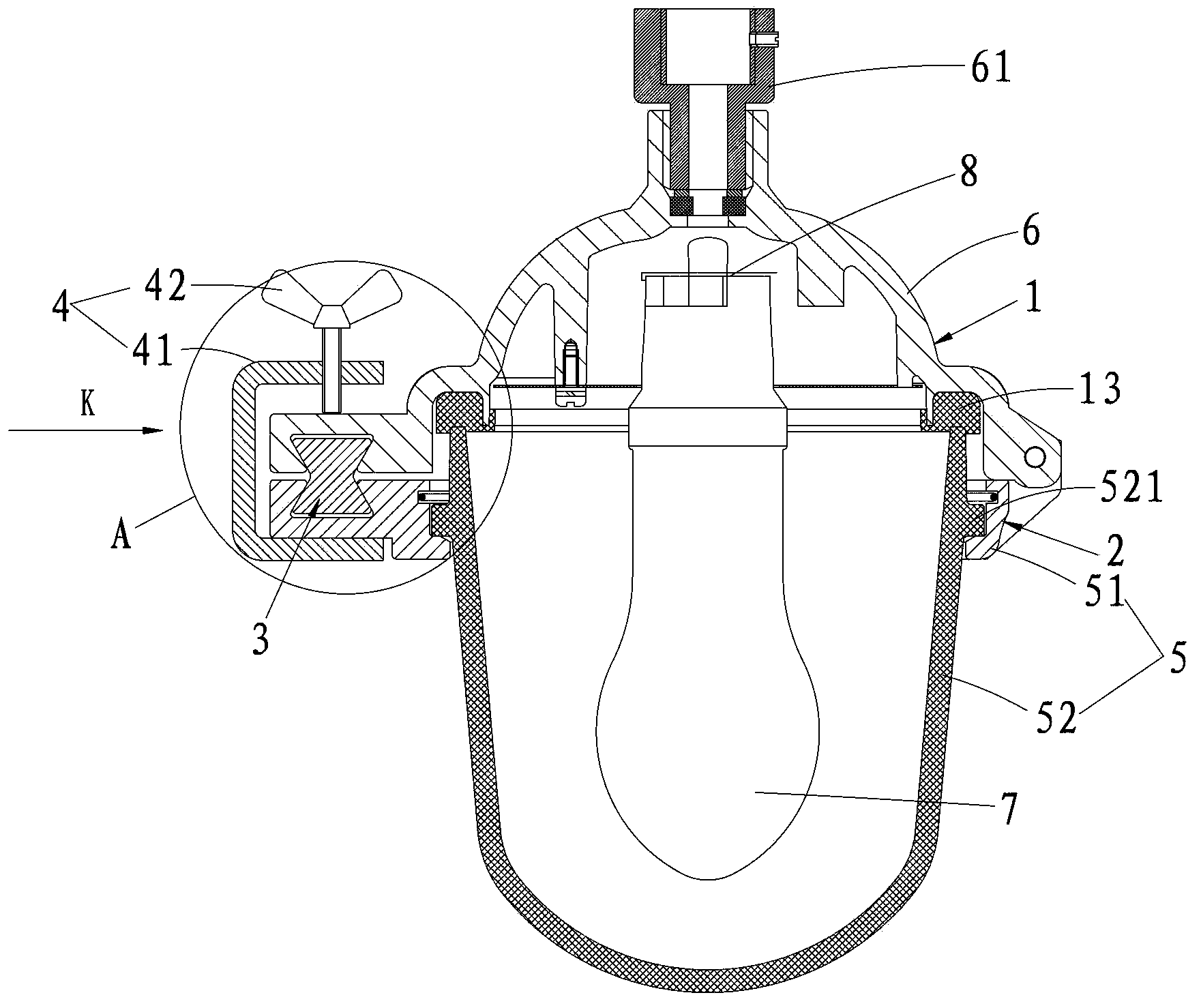 Shell body locking structure and lamp