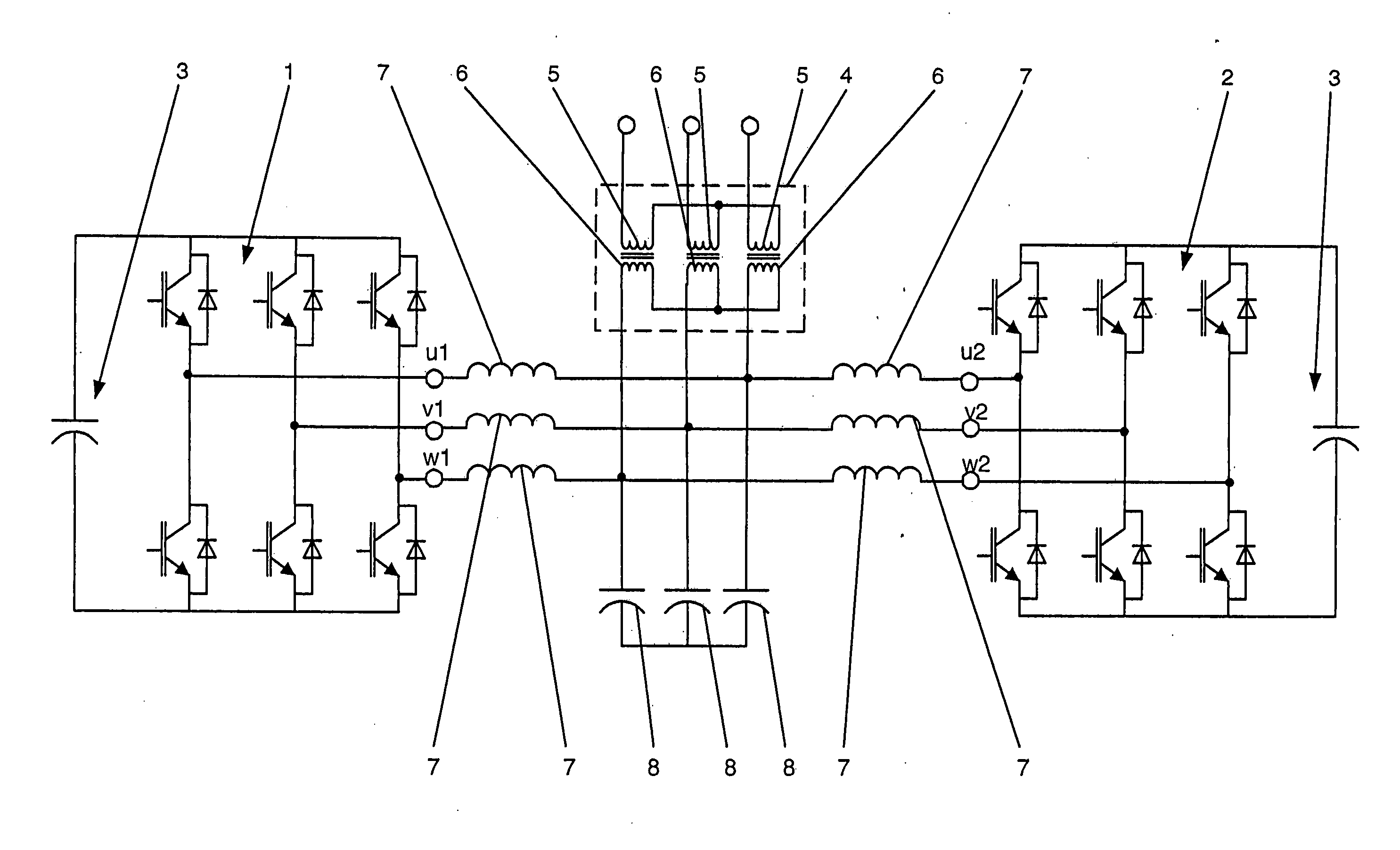 Converter circuit with two converter elements
