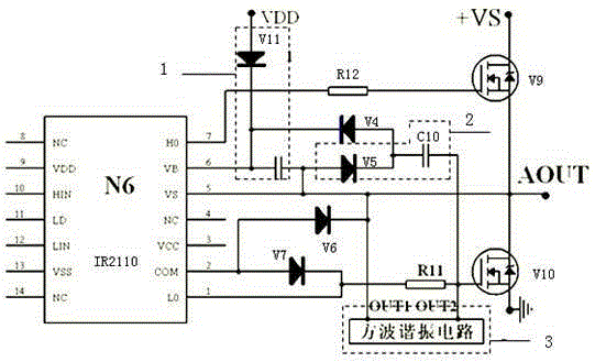 High-voltage suspension type MOSFET/IGBT continuous grid driving circuit