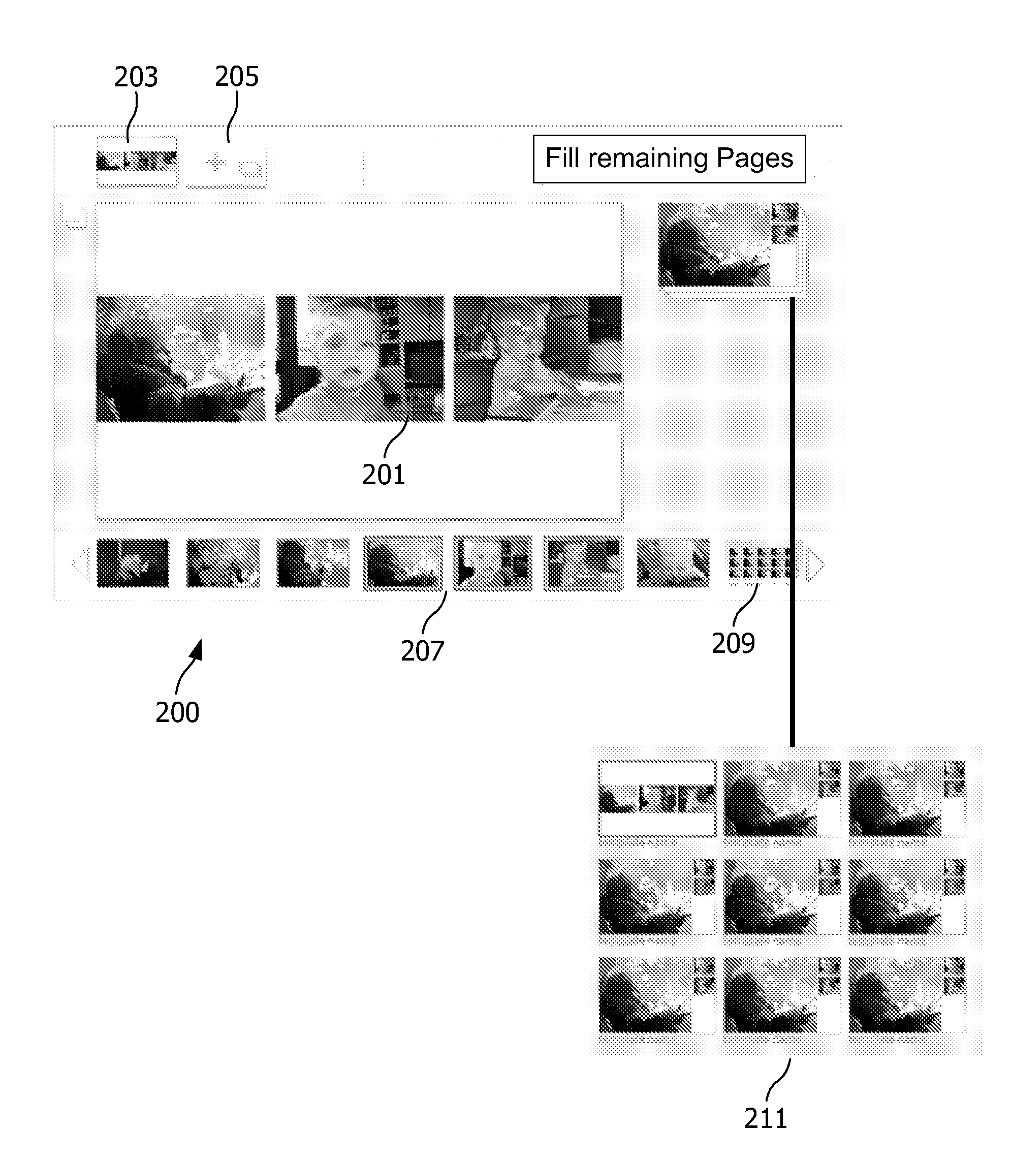 Method and apparatus for generating an album of images