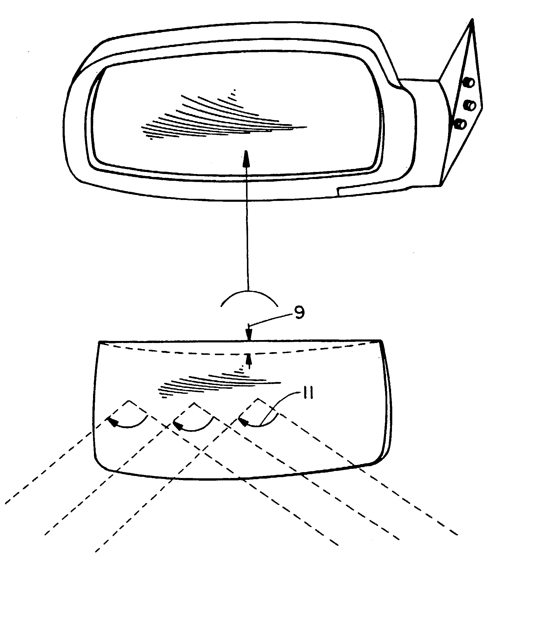Wide range rearview mirror