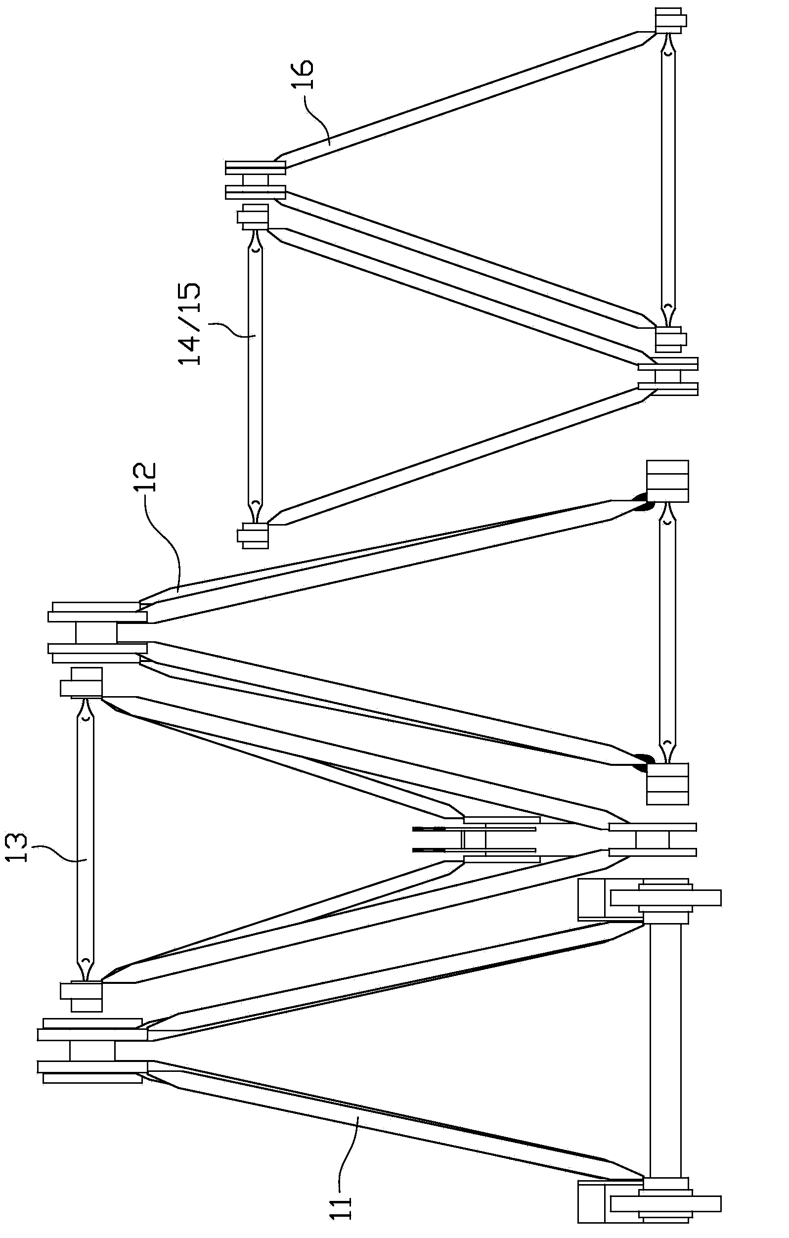 Tower crane boom packing device, system and method