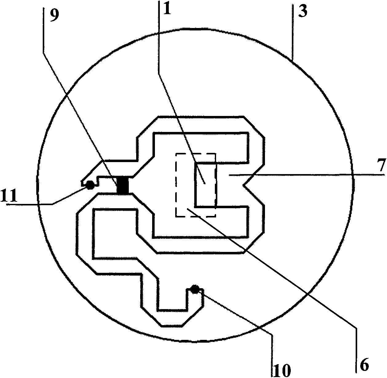 Wide band network feed medium load circular polarization four-arm spiral antenna