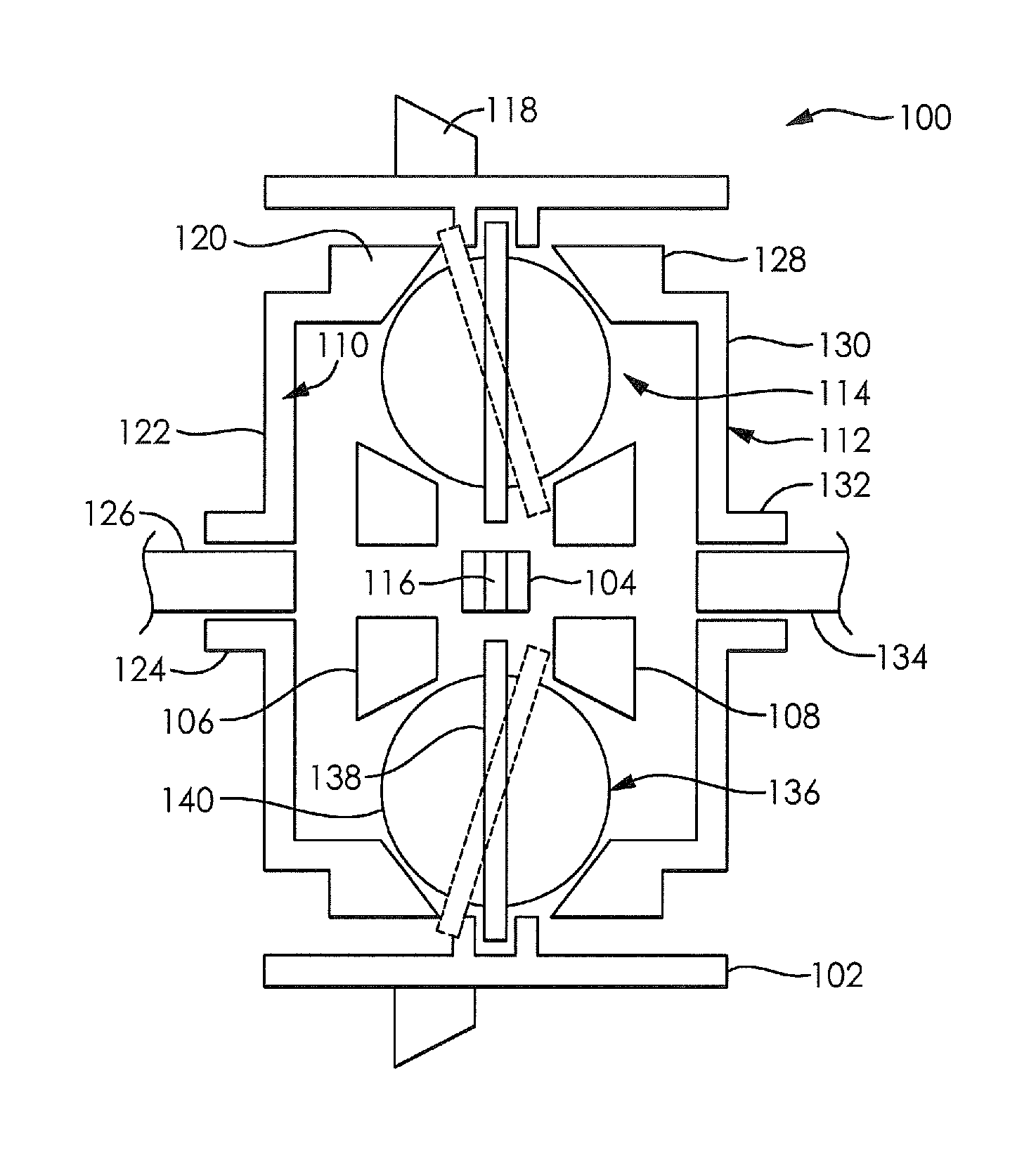 Tilting ball variator continuously variable transmission torque vectoring device