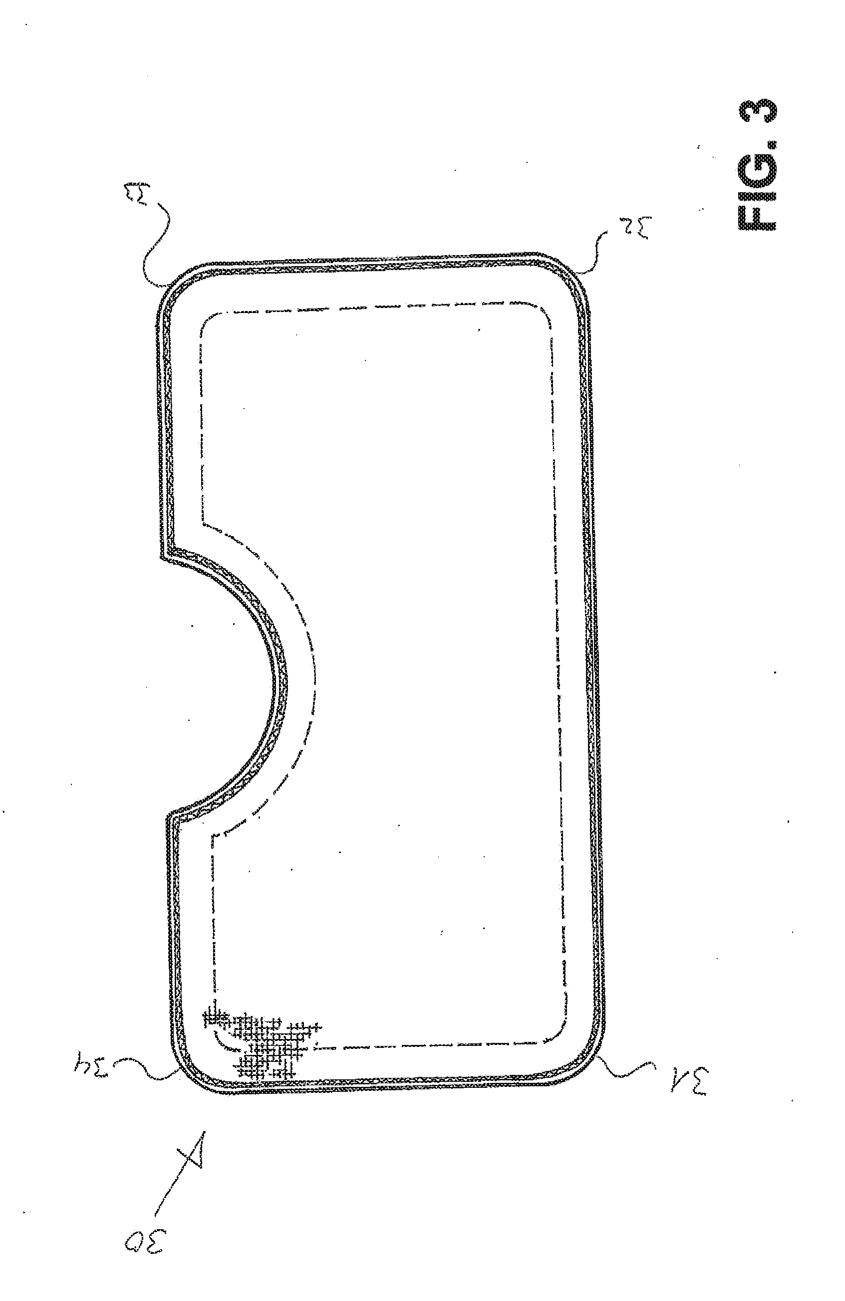 Wound care article having a substantially polygonal or ellipsoid main surface and at least one recess arranged on one side