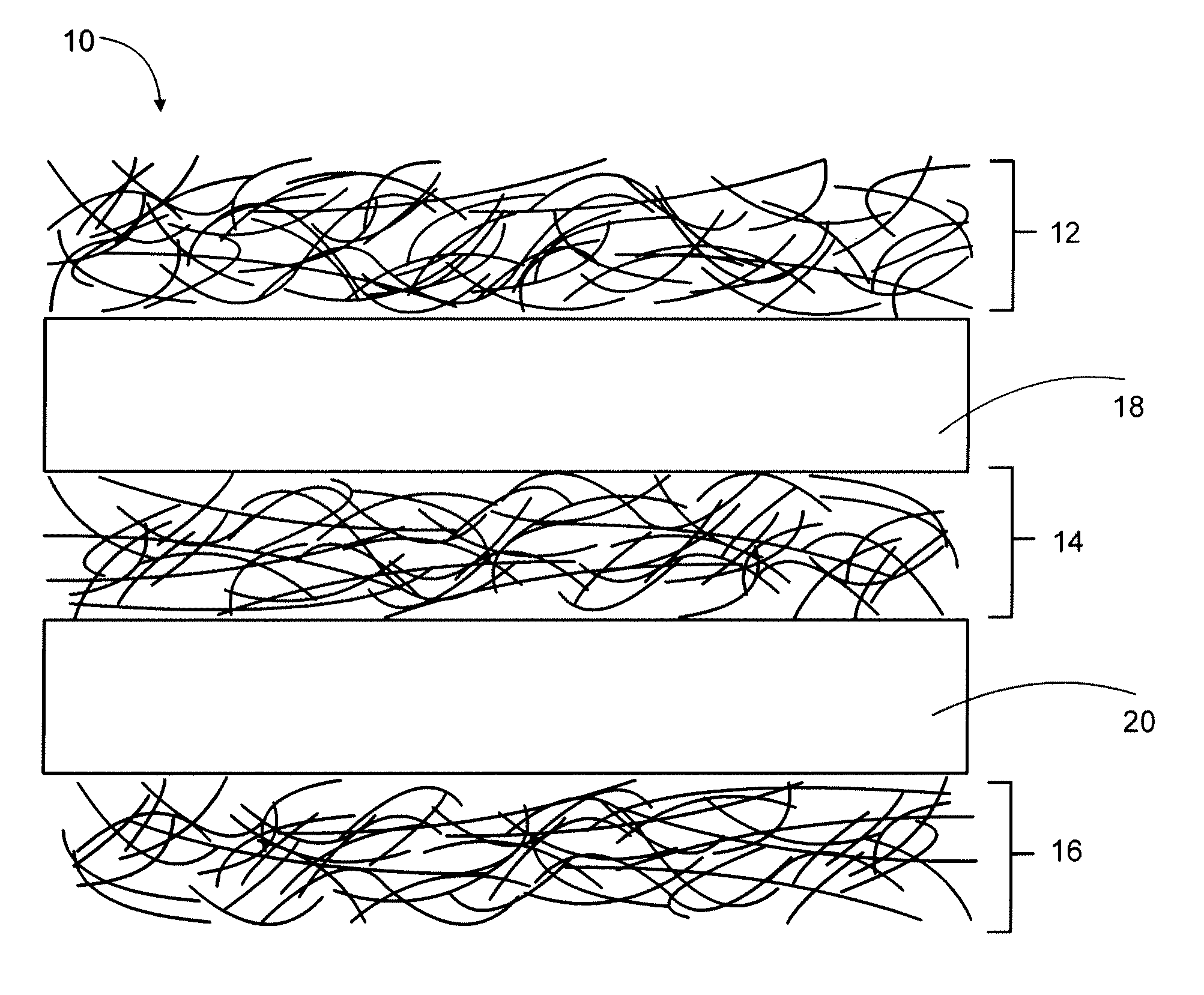 Electromagnetic interference shielding structure including carbon nanotube or nanofiber films and methods