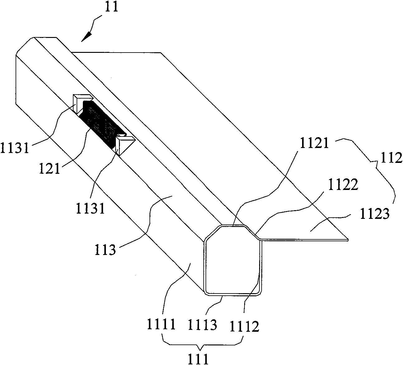 Container door lintel with electronic tag and container provided with same