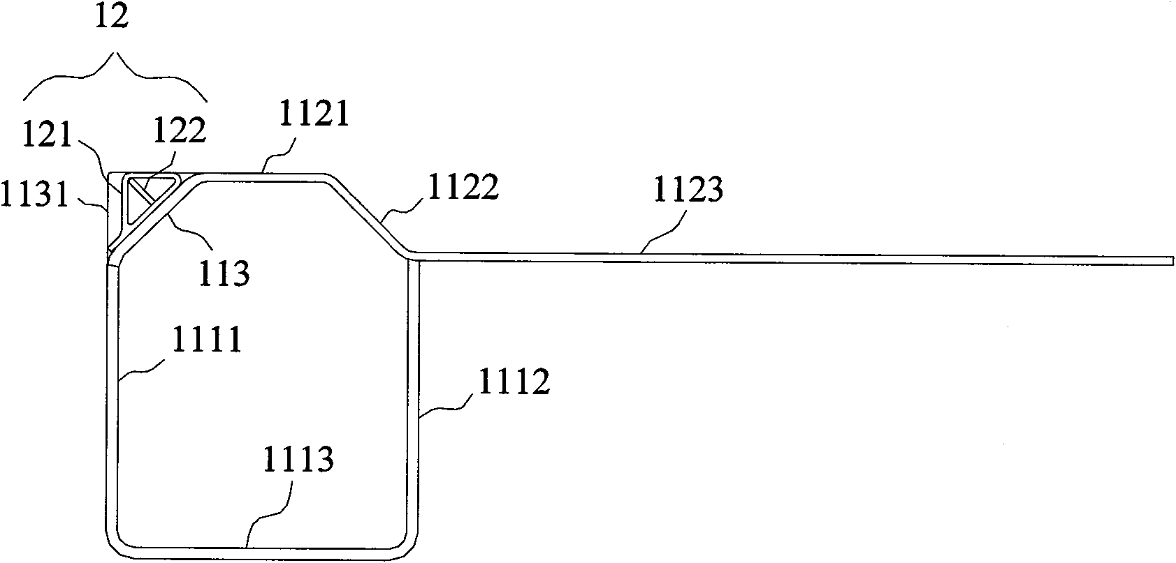 Container door lintel with electronic tag and container provided with same