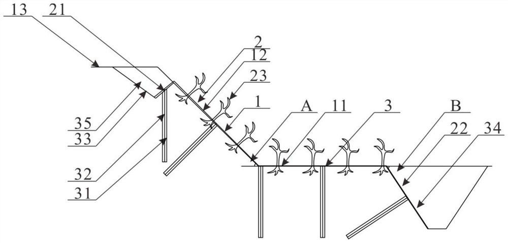 Protection structure for black land erosion gully slope and construction method