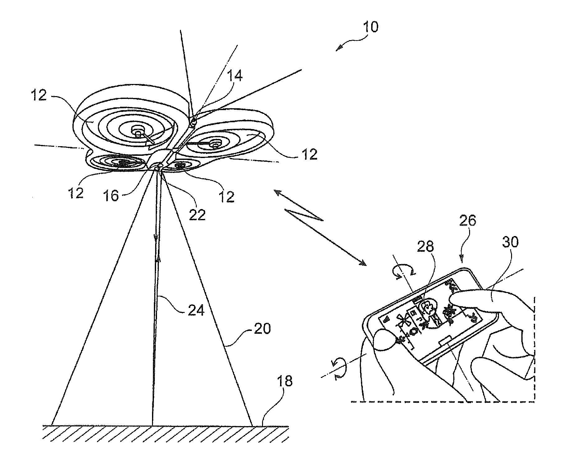 Method of evaluating the horizontal speed of a drone, in particular a drone capable of performing hovering flight under autopilot