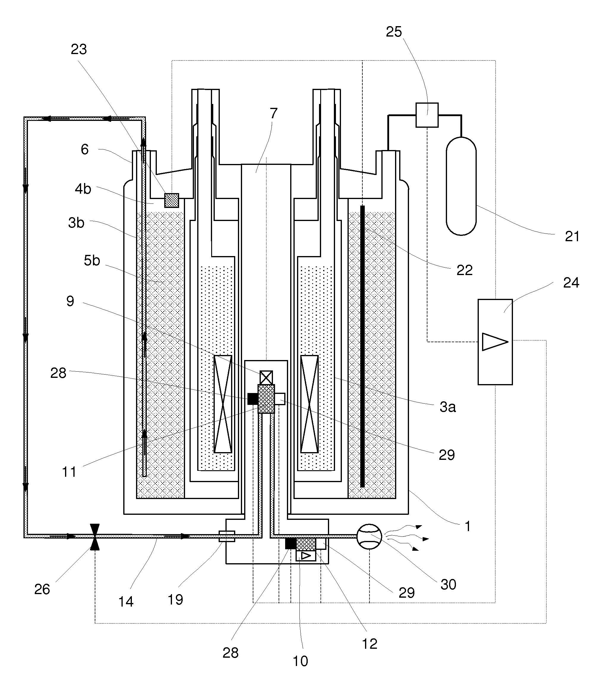 Cryogenic probehead cooler in a nuclear magnetic resonance apparatus