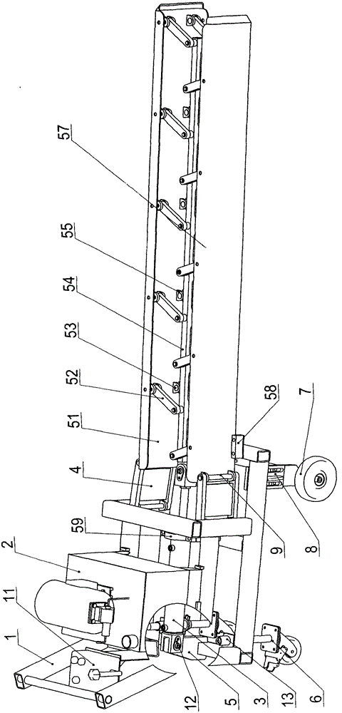 Brick space expanding and separating device for machine-made baking-free brick discharging machine
