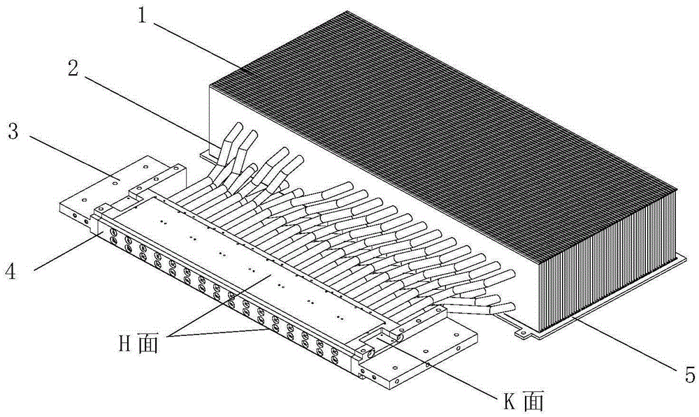 High-heat-density high-power solid-state emission module radiating device
