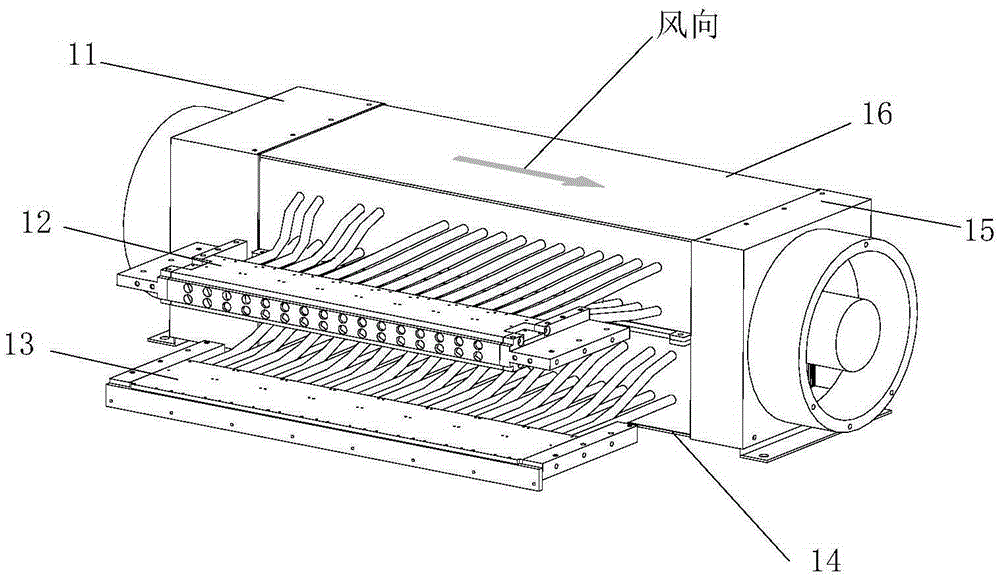 High-heat-density high-power solid-state emission module radiating device