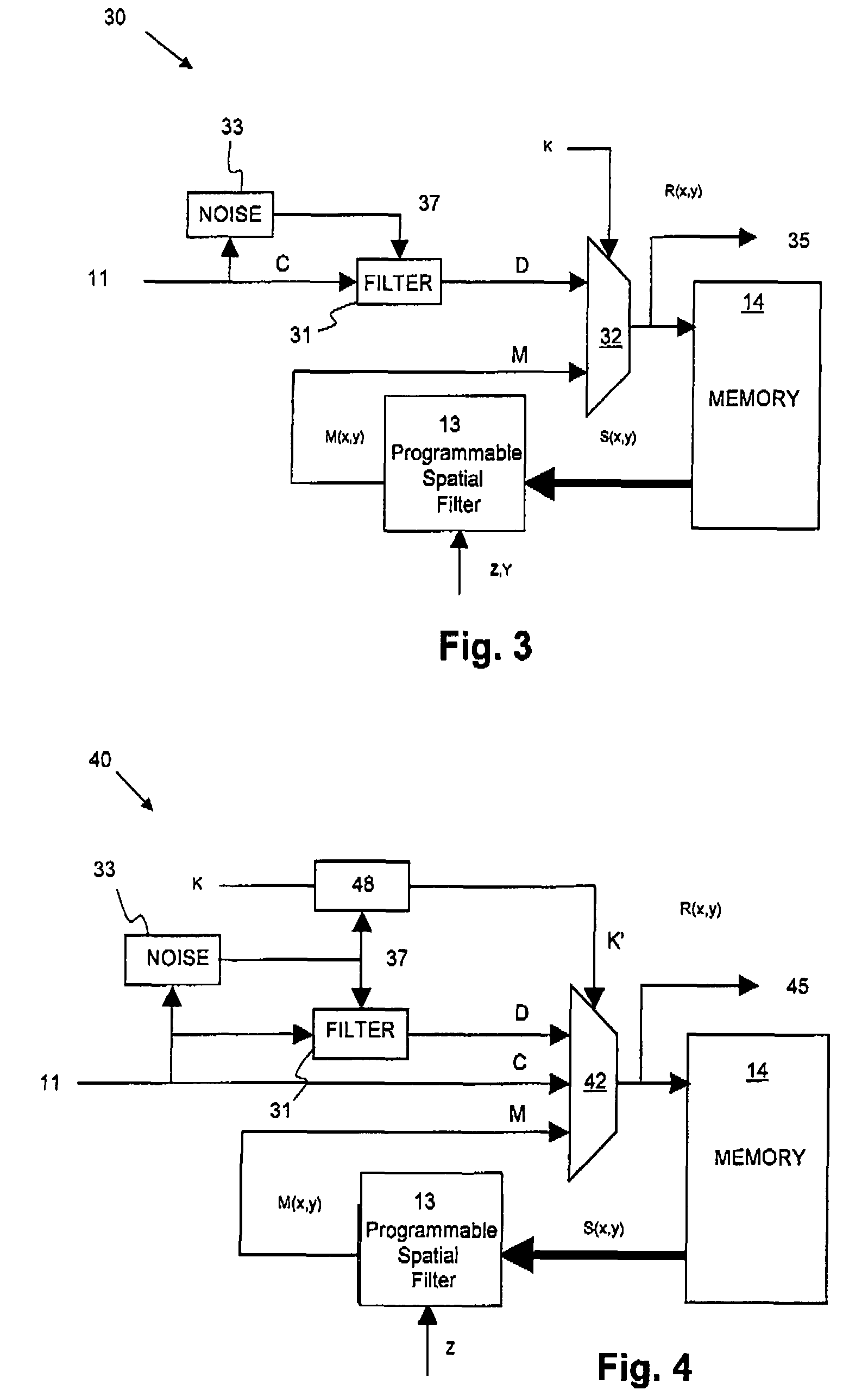 Recursive filter system for a video signal