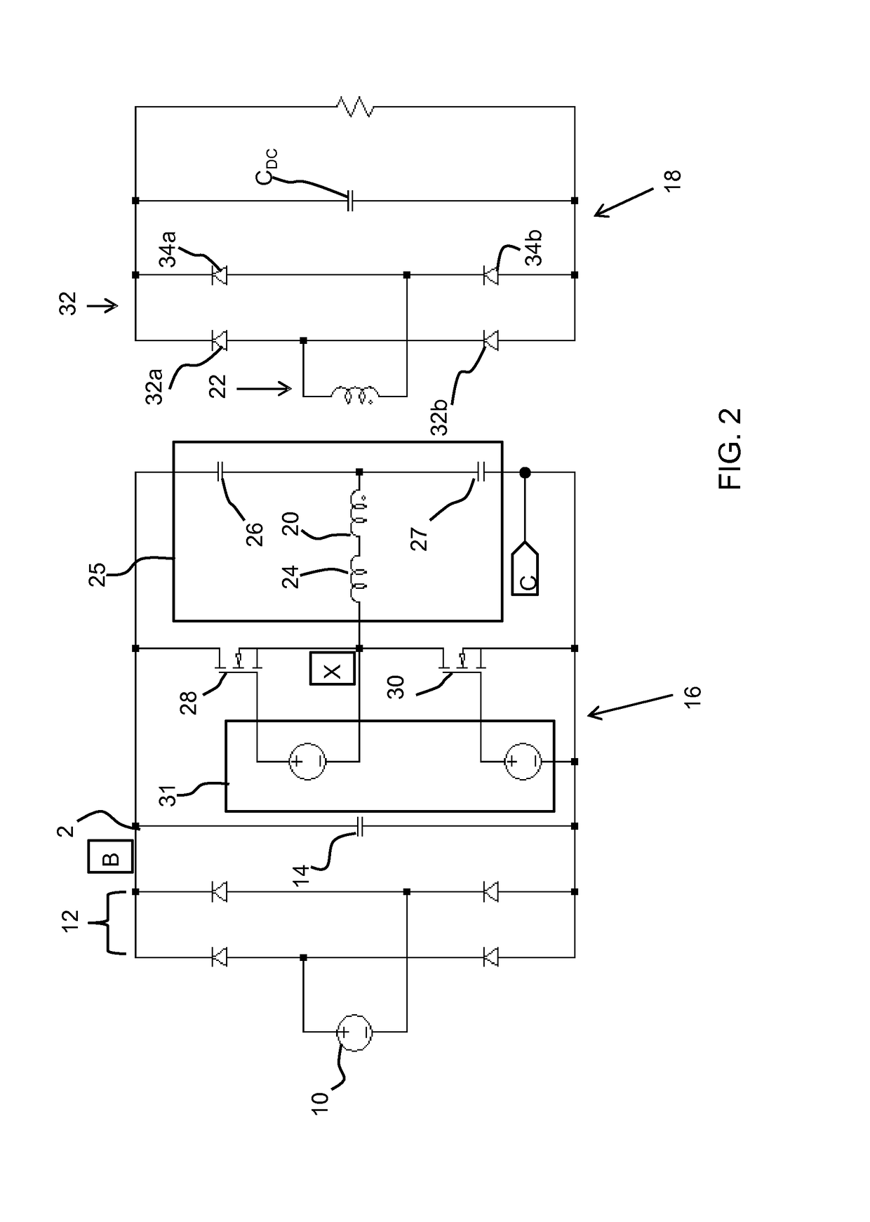 Ac/dc pfc converter using a half bridge resonant converter, and corresponding conversion method