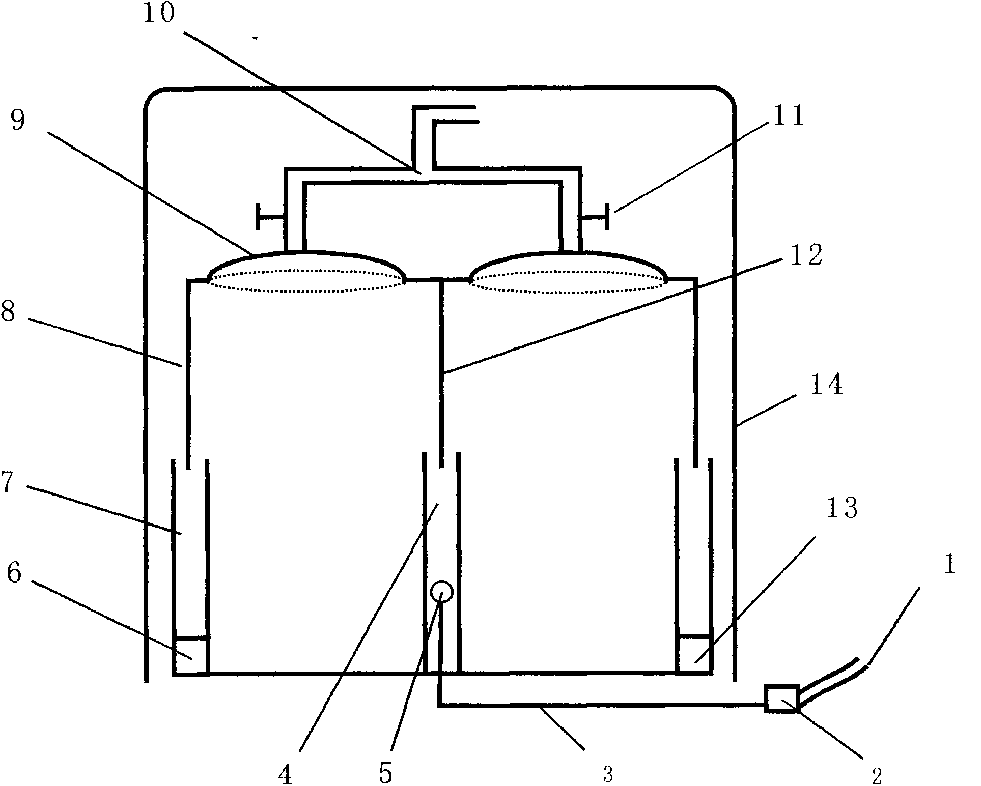 Double-pool fermentation biogas tank with heater