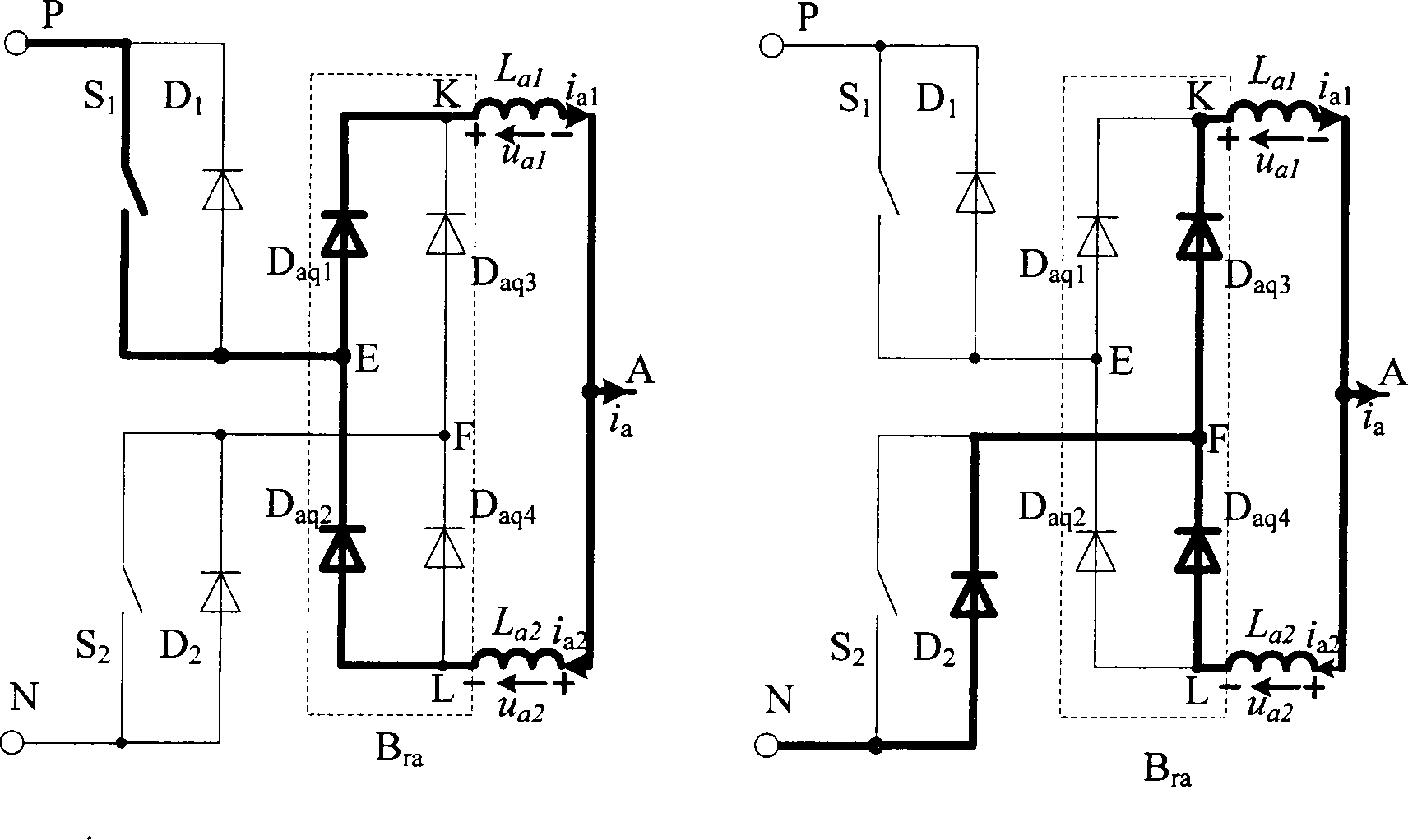 Dead-zone-free three-phase AC/DC converter with high-frequency rectifier bridge