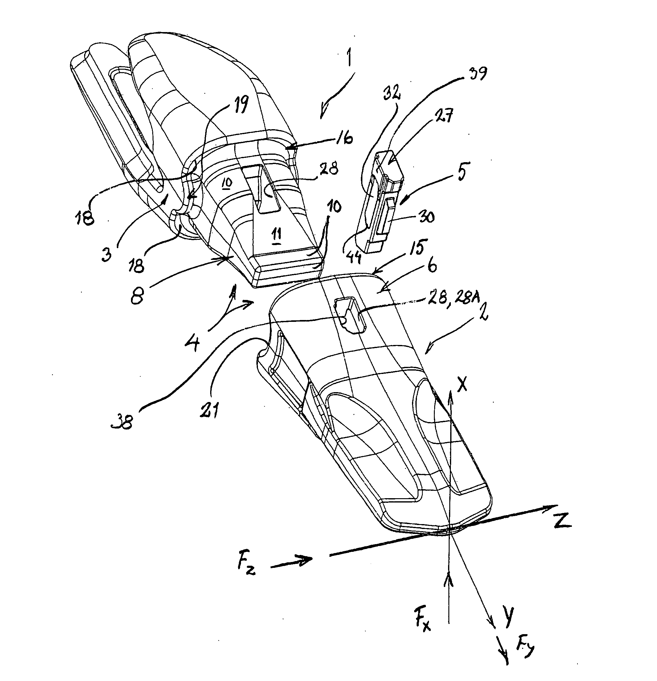 Wearing parts system for detachable fitting of wearing parts for the tool of a cultivating machine