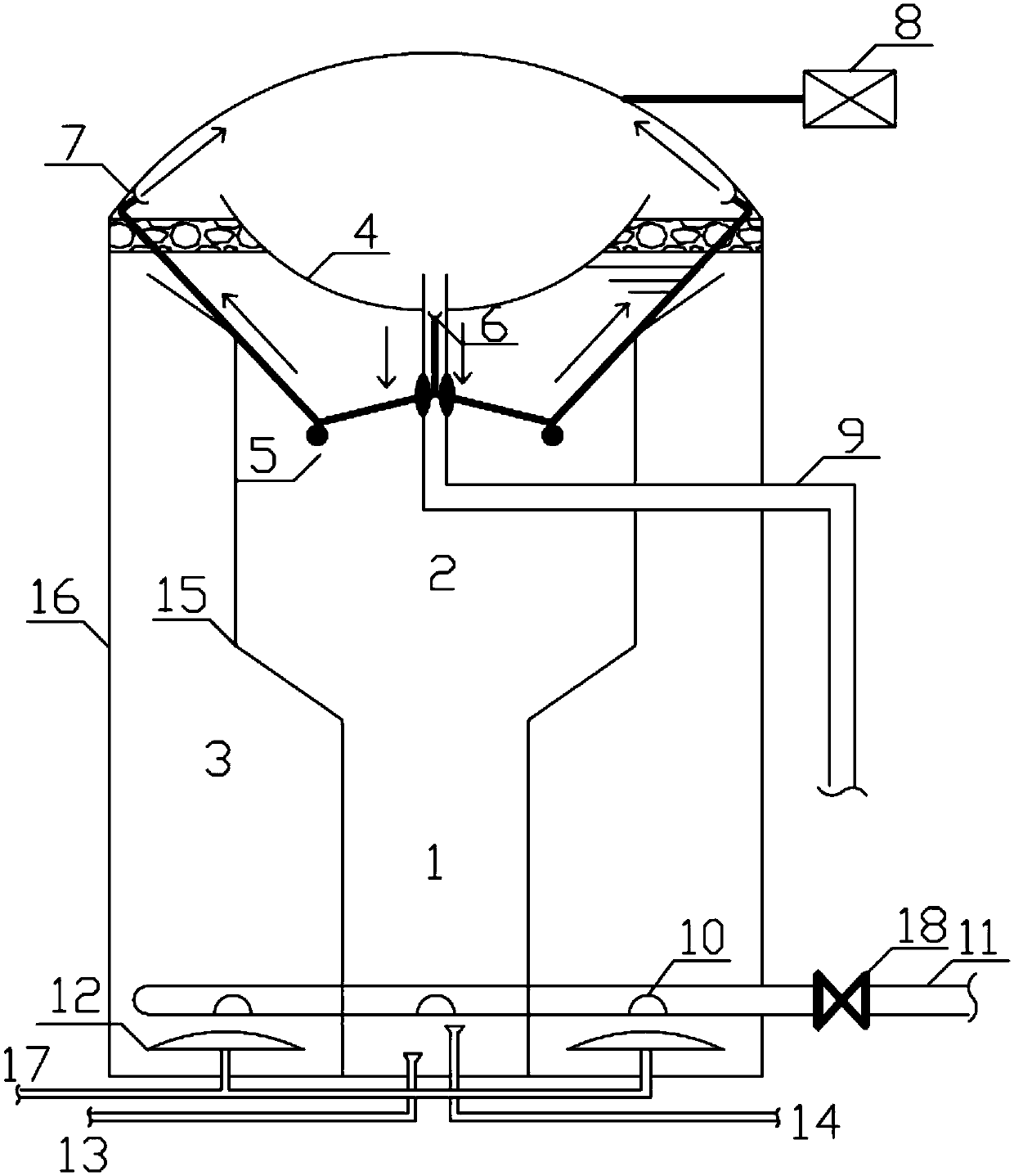 A radial combined multi-stage ozone flotation device