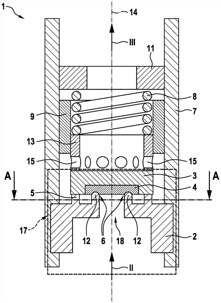 Gas pressure restriction valve for controlling and emitting gaseous media