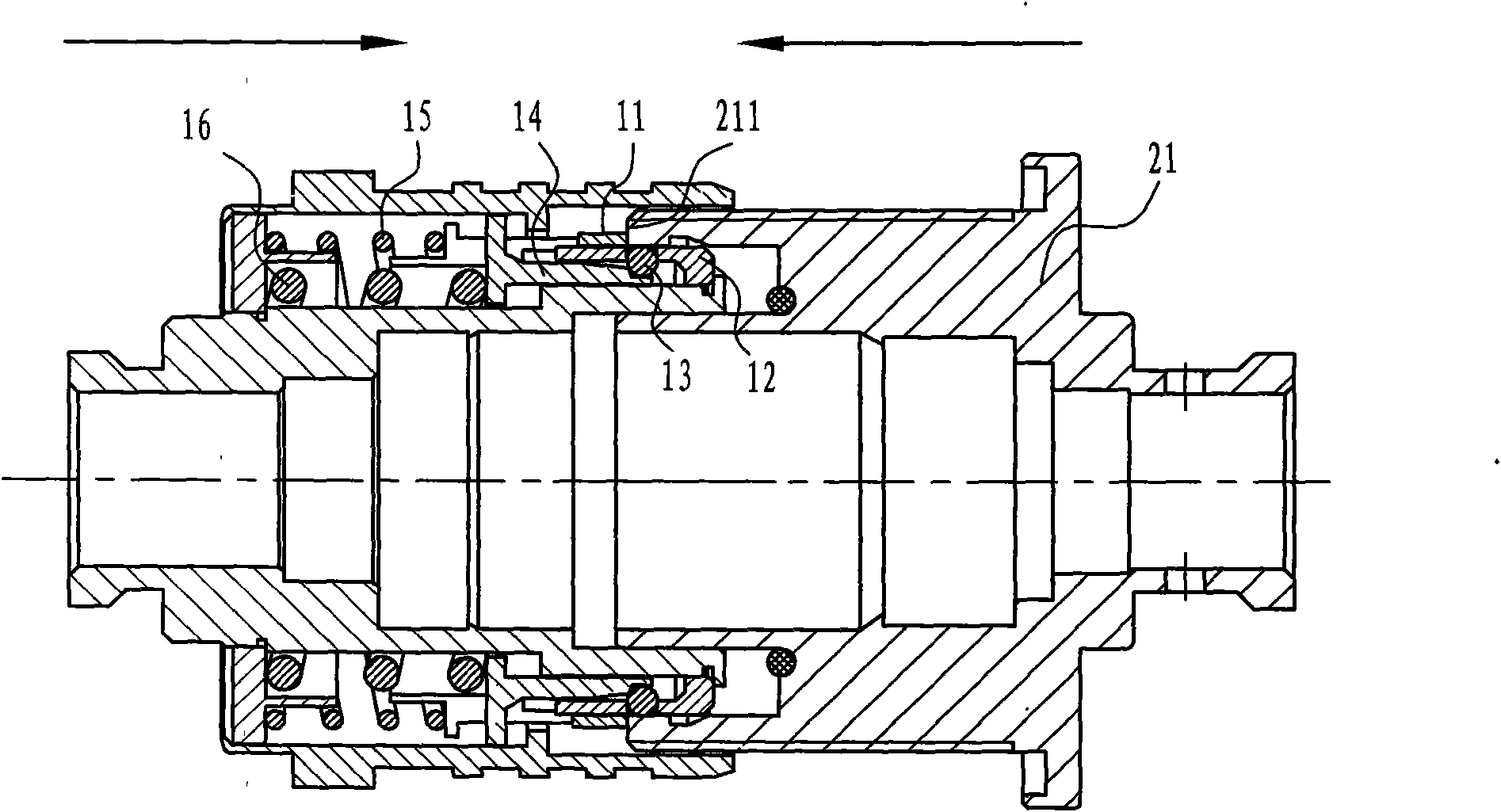 High power radio frequency connector capable of quickly locking and separating