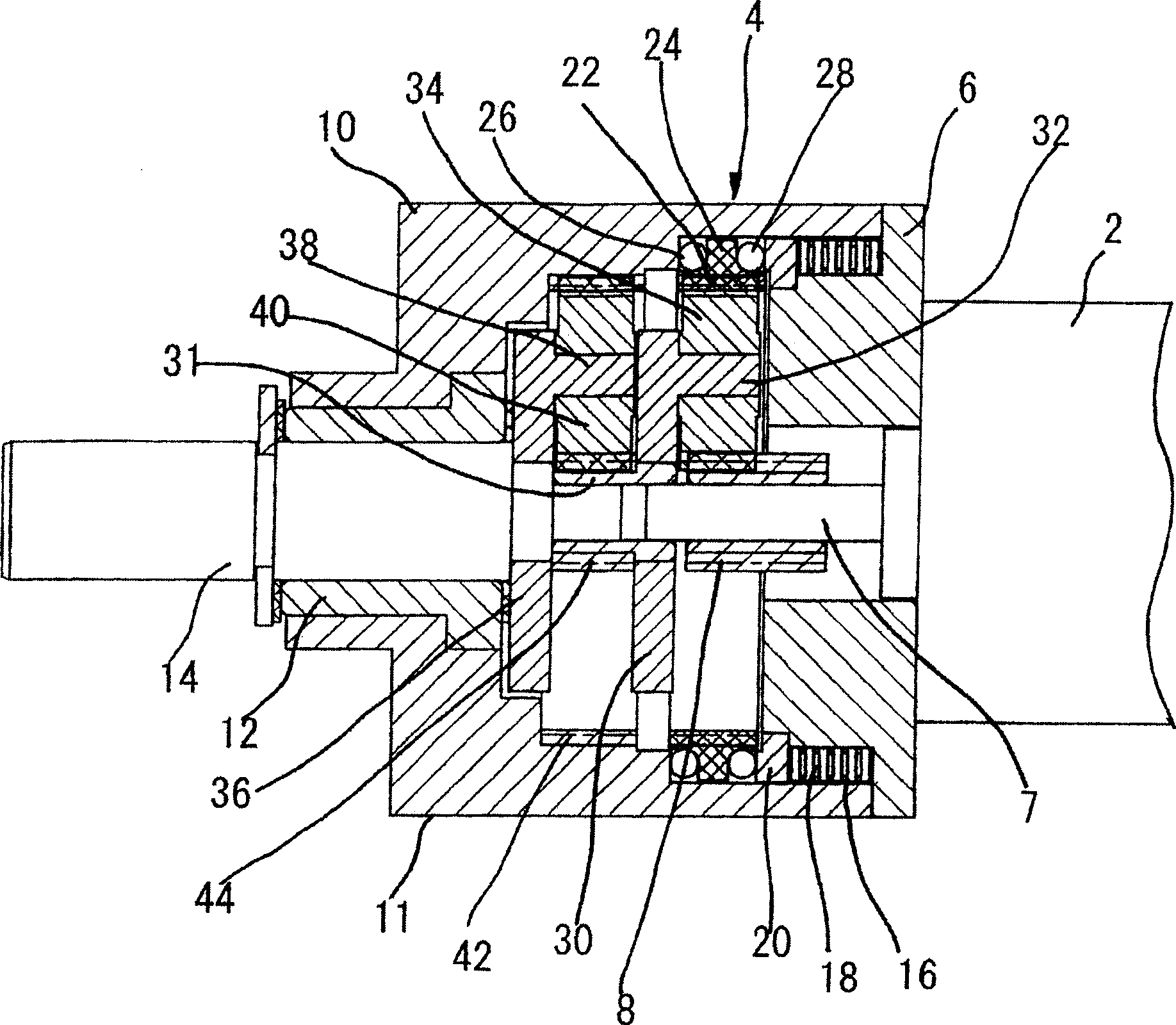 Planetary gear type reduction gear with torque limiter