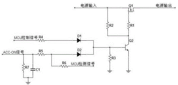 Power supply switch control circuit with power down delay function