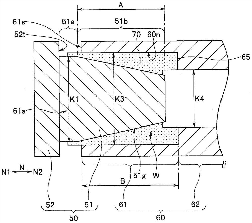 Bonded structure of endoscope