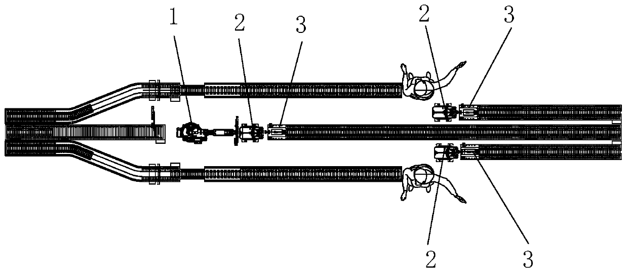 A material conveying and automatic loading and unloading system for main bearing cap processing