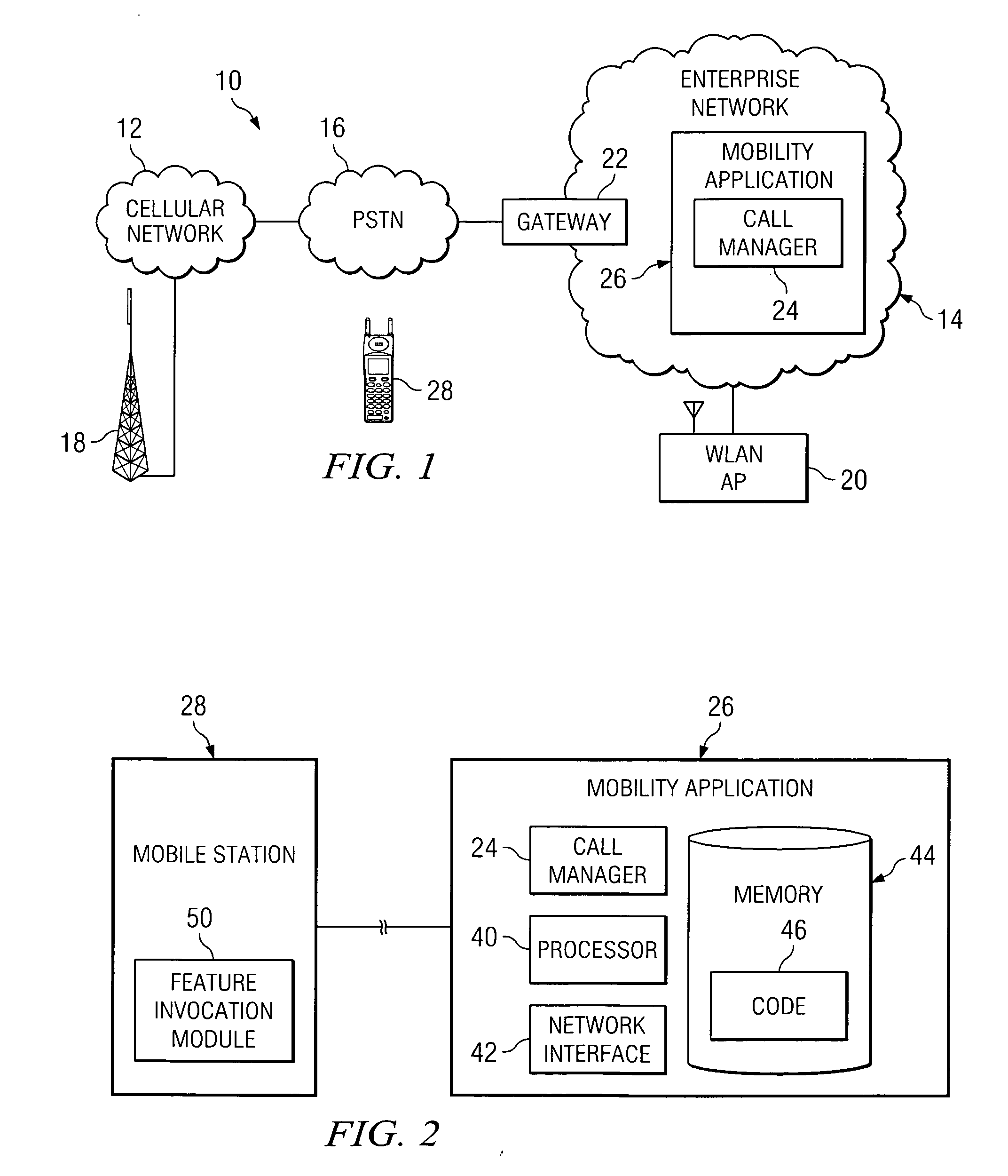 System and method for using multiple calls to provide feature support in a handoff environment