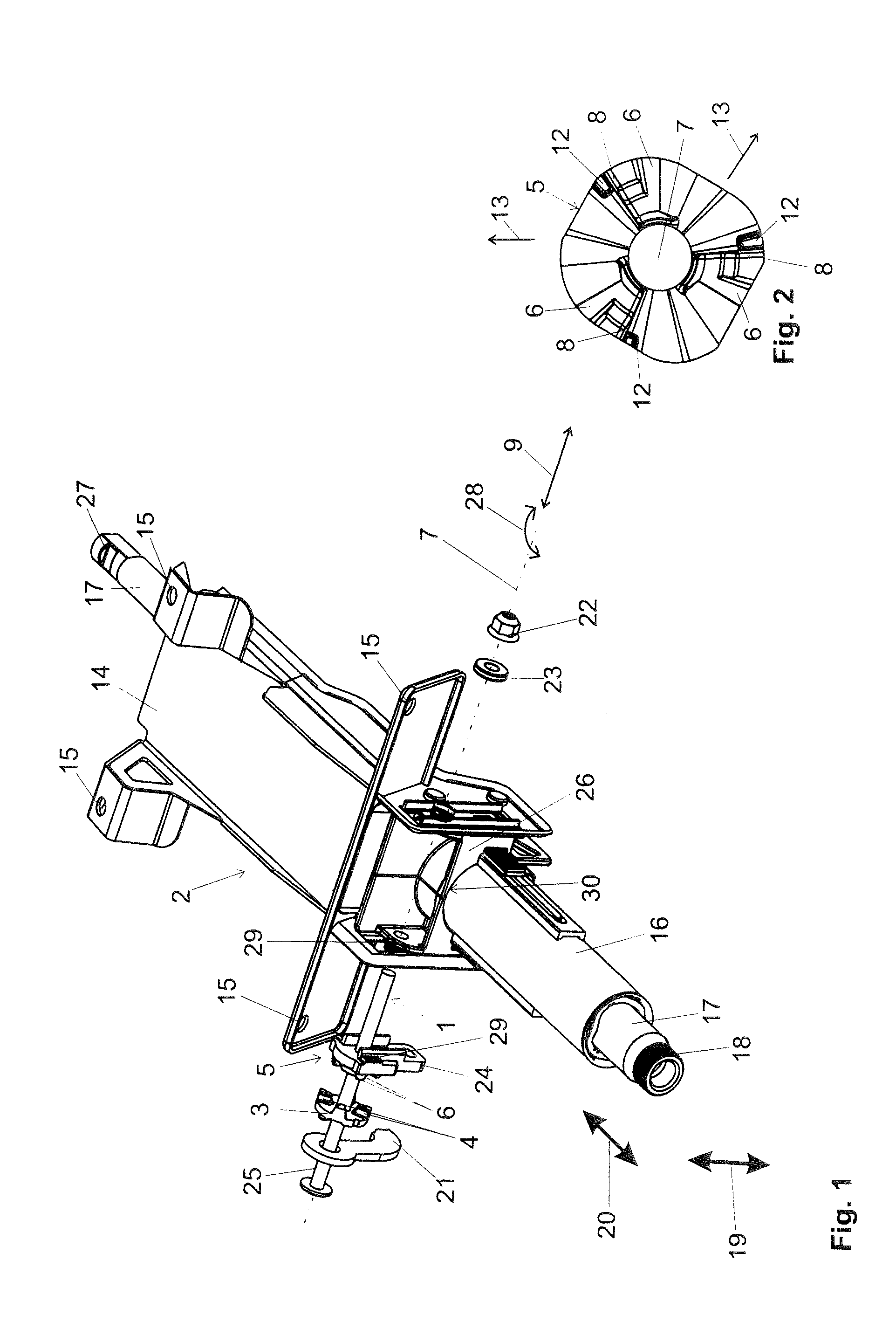 Locking device for an adjustable steering column
