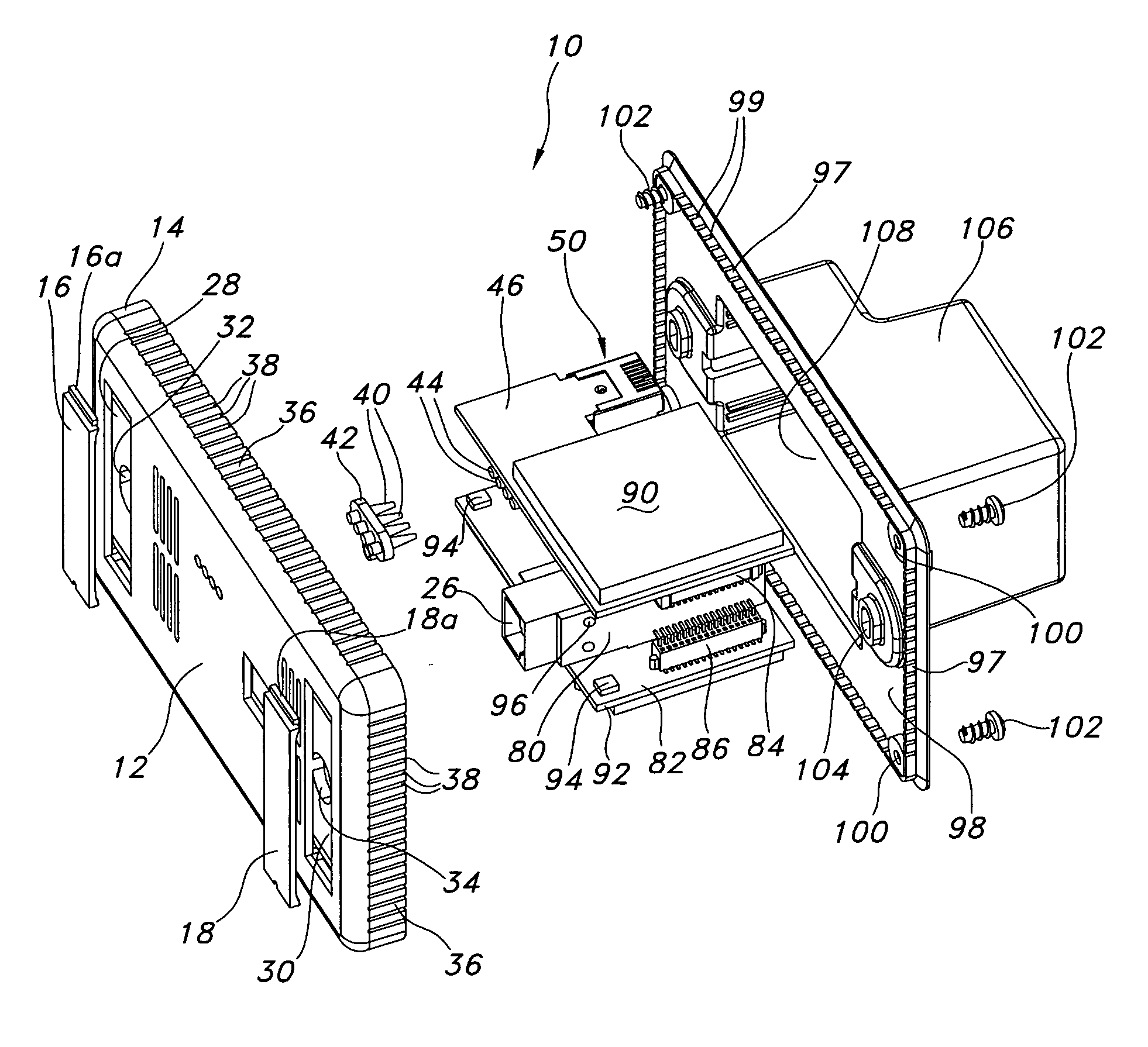 Plug assembly including integral printed circuit board