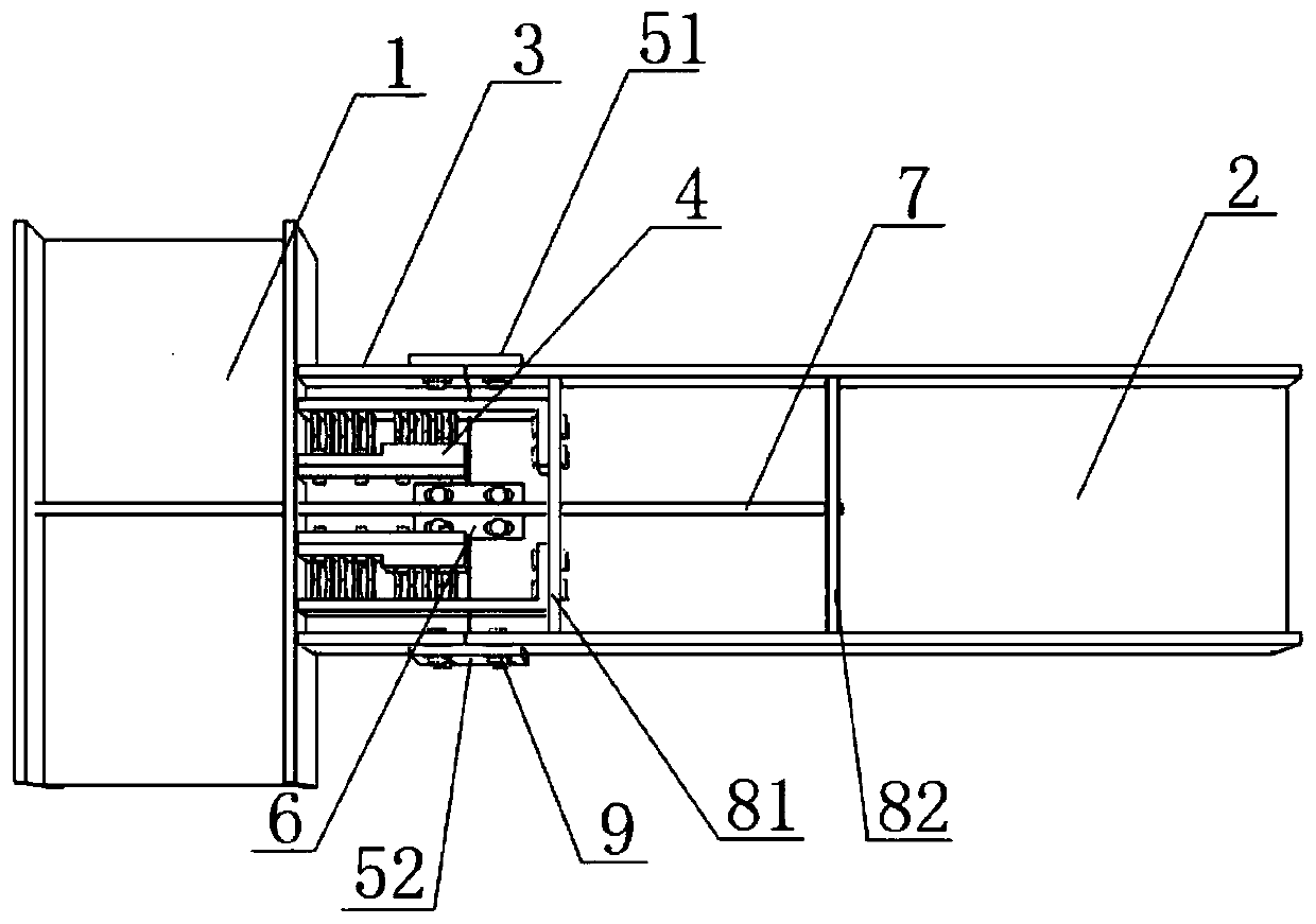 Steel structure self-reset beam and column joint connection device