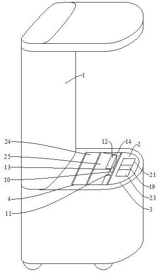 A quick release device for lifting and distributing modules of disinfection robots