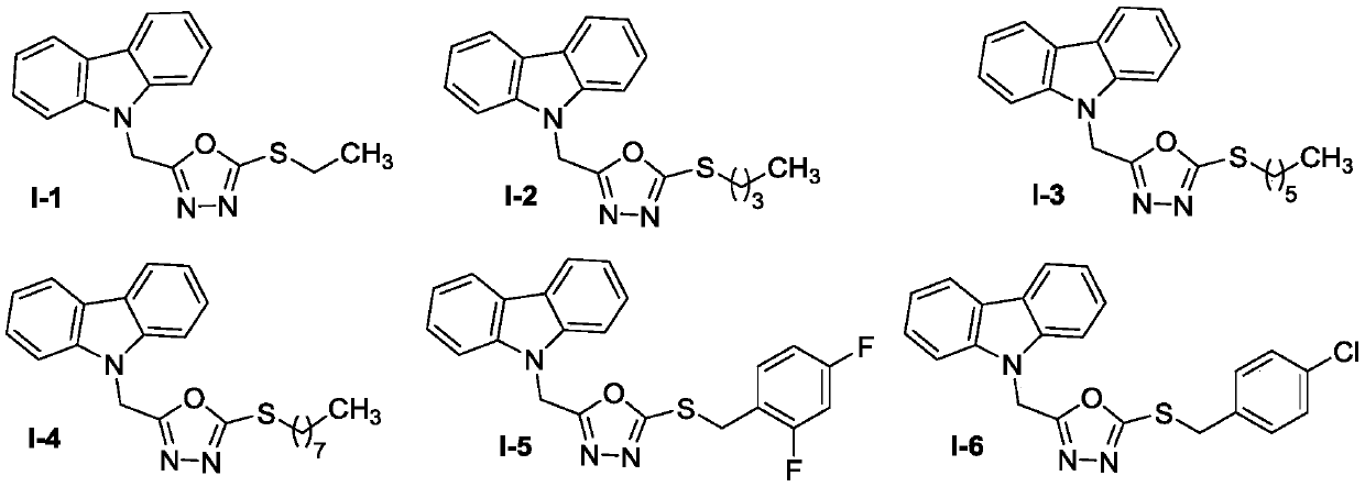 Carbazole oxadiazole conjugates, and preparation method and application thereof