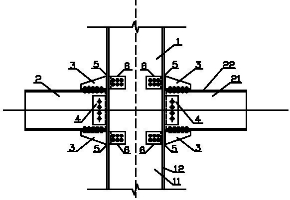 All-bolt connection node structure of H-shaped steel beam and H-shaped steel column