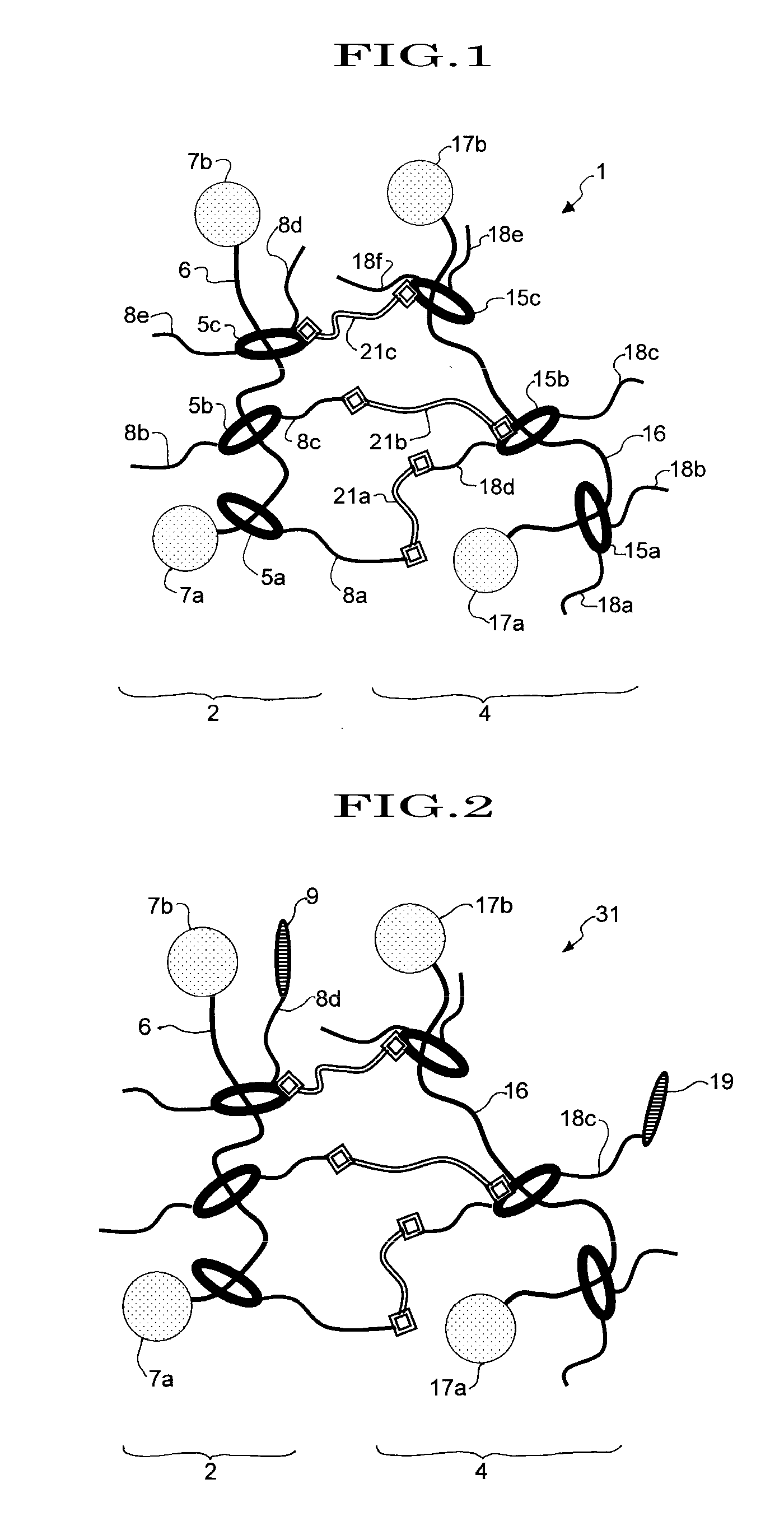 Material having cross-linked polyrotaxane, and method for producing same