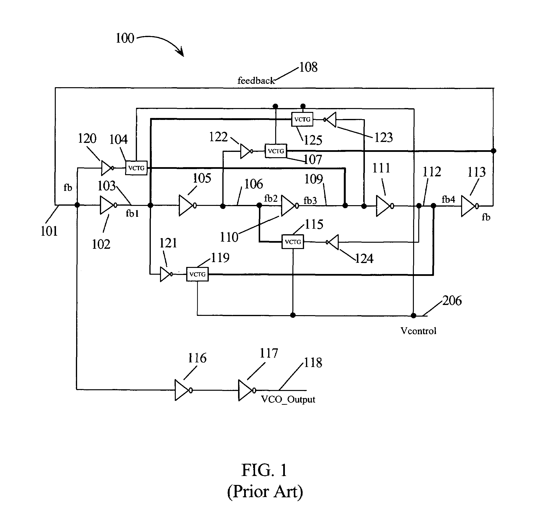 Interleaved VCO with body voltage frequency range control