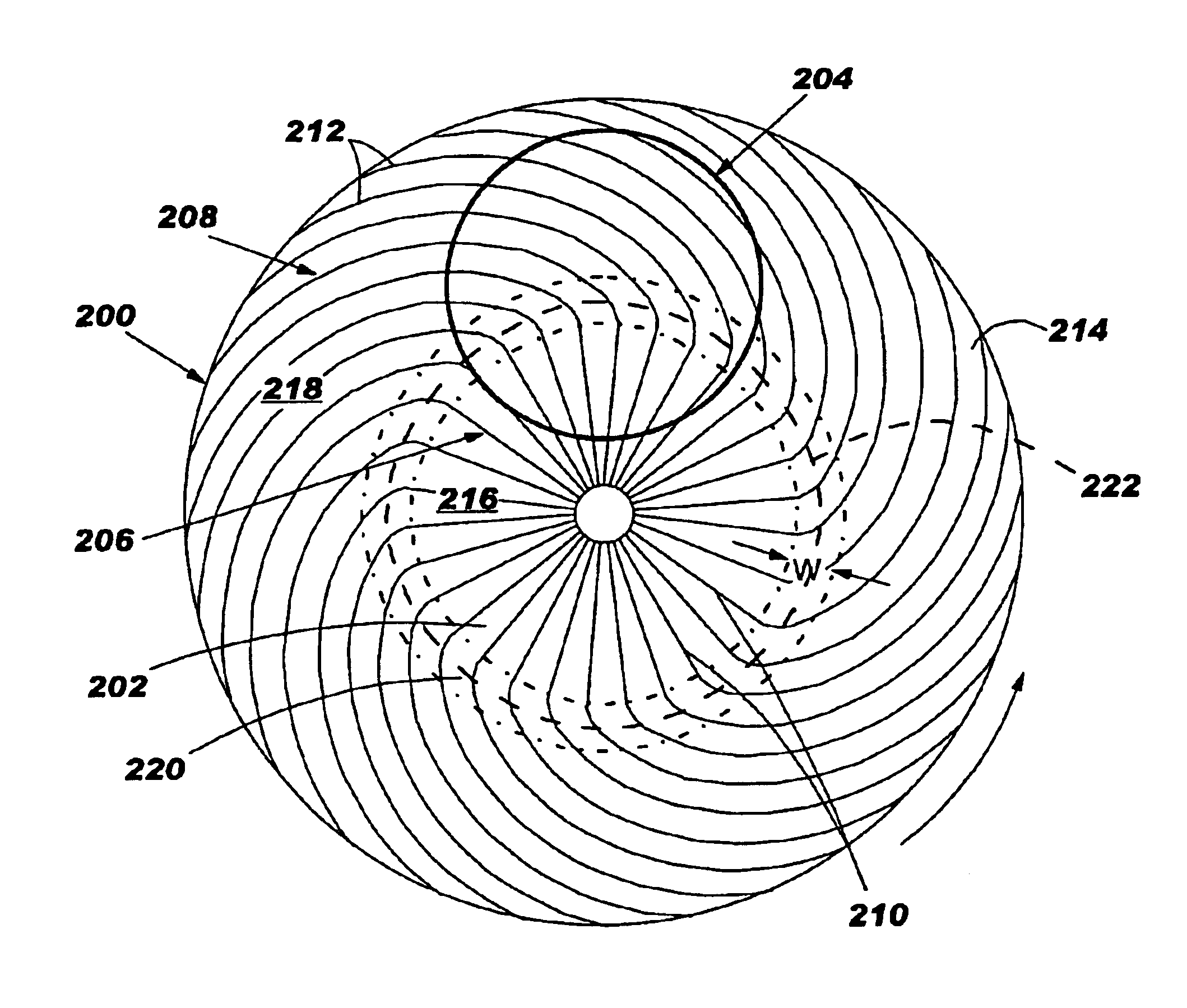 Chemical mechanical polishing pad having a process-dependent groove configuration