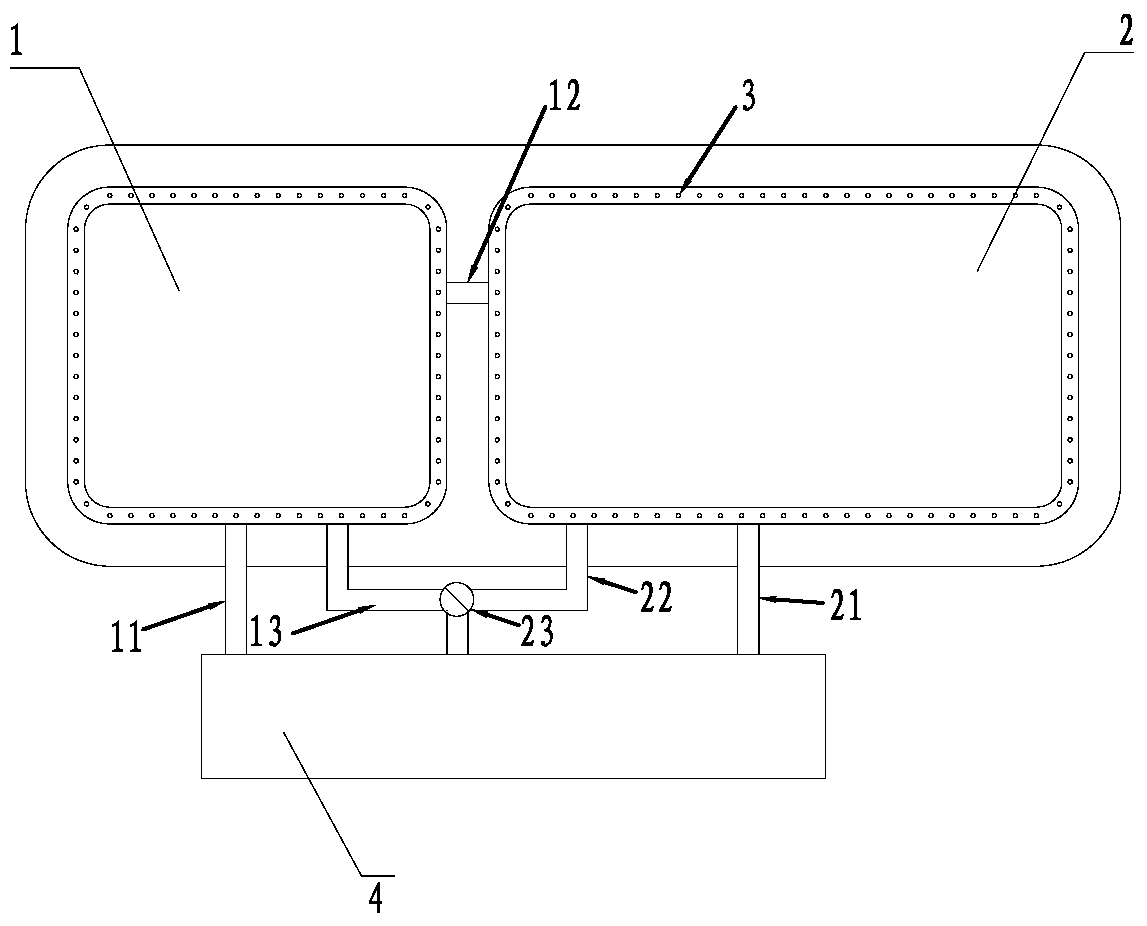 Portable pool with multiple water storage chambers