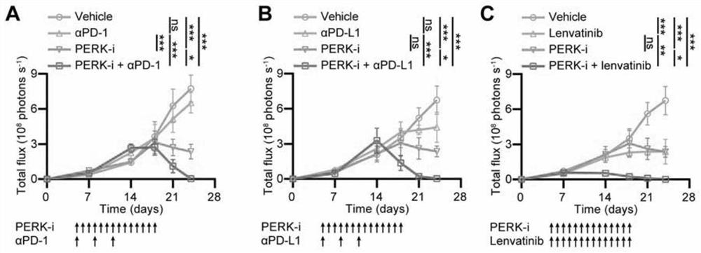 Application of PERK inhibitor to preparation of synergist of liver cancer medicine